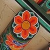 Dancheong painted on the eaves of a traditional Korean building